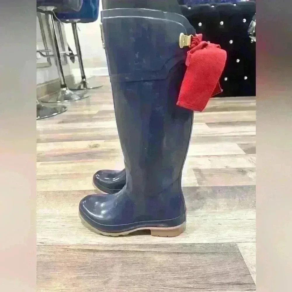 Evedon Premium Rain Boots - Joules women size 5 Wellies with bow - Picture 2 of 7